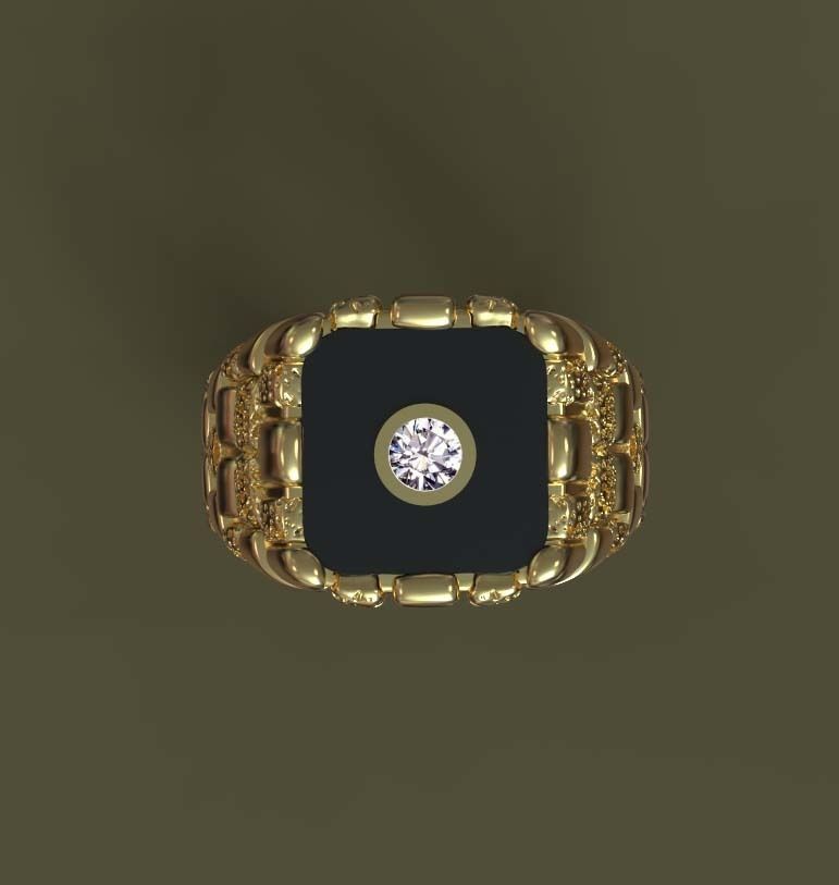 ring gold 3D print model_13