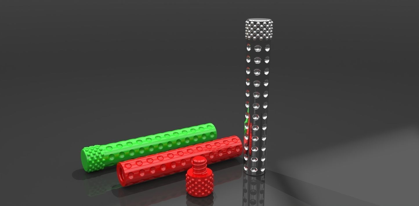 A container with threaded screw on cap 3D print model_5