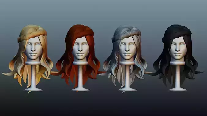 Female hair 4 colors