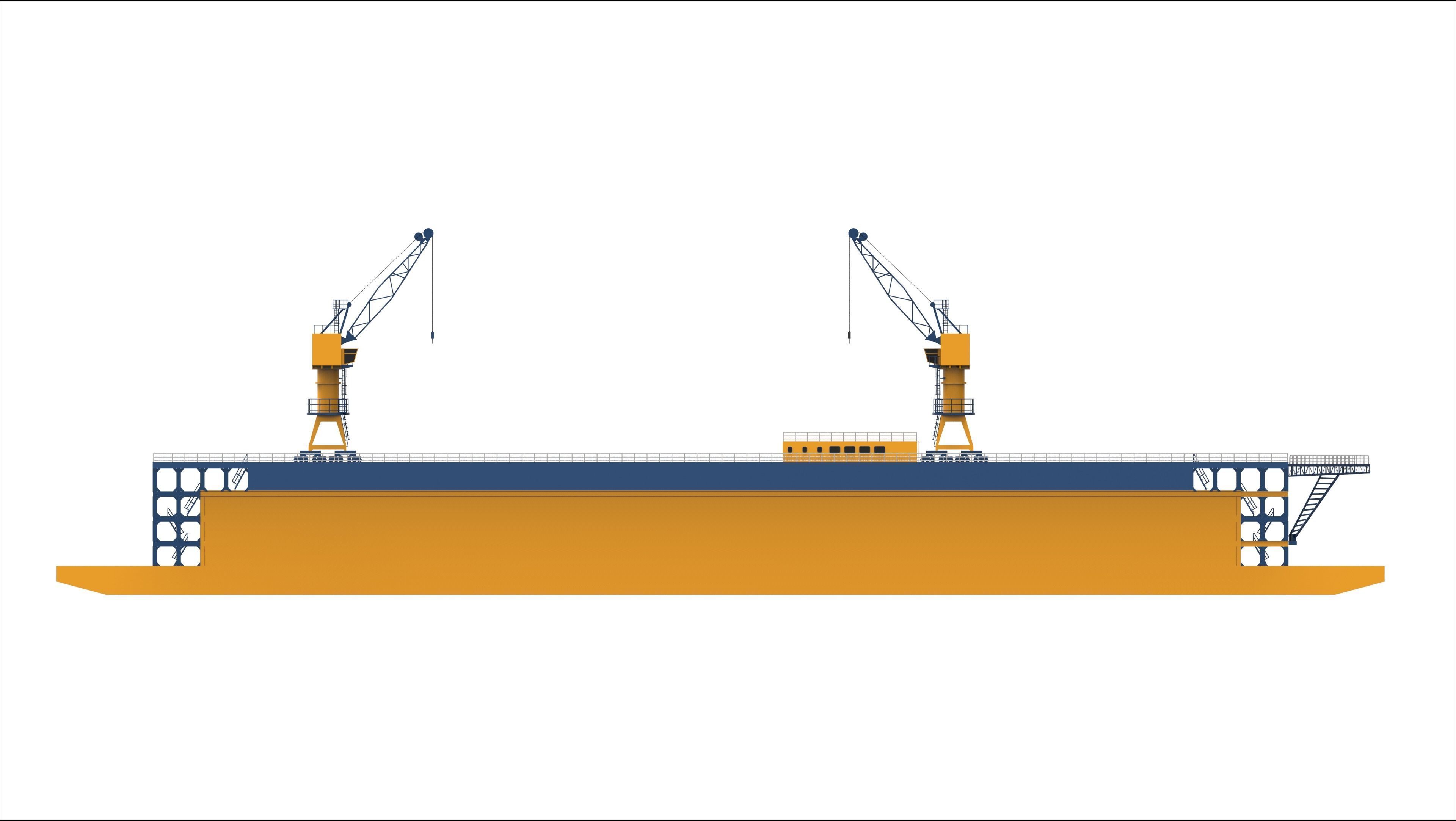 Floating Dock Low-poly 3D model_1