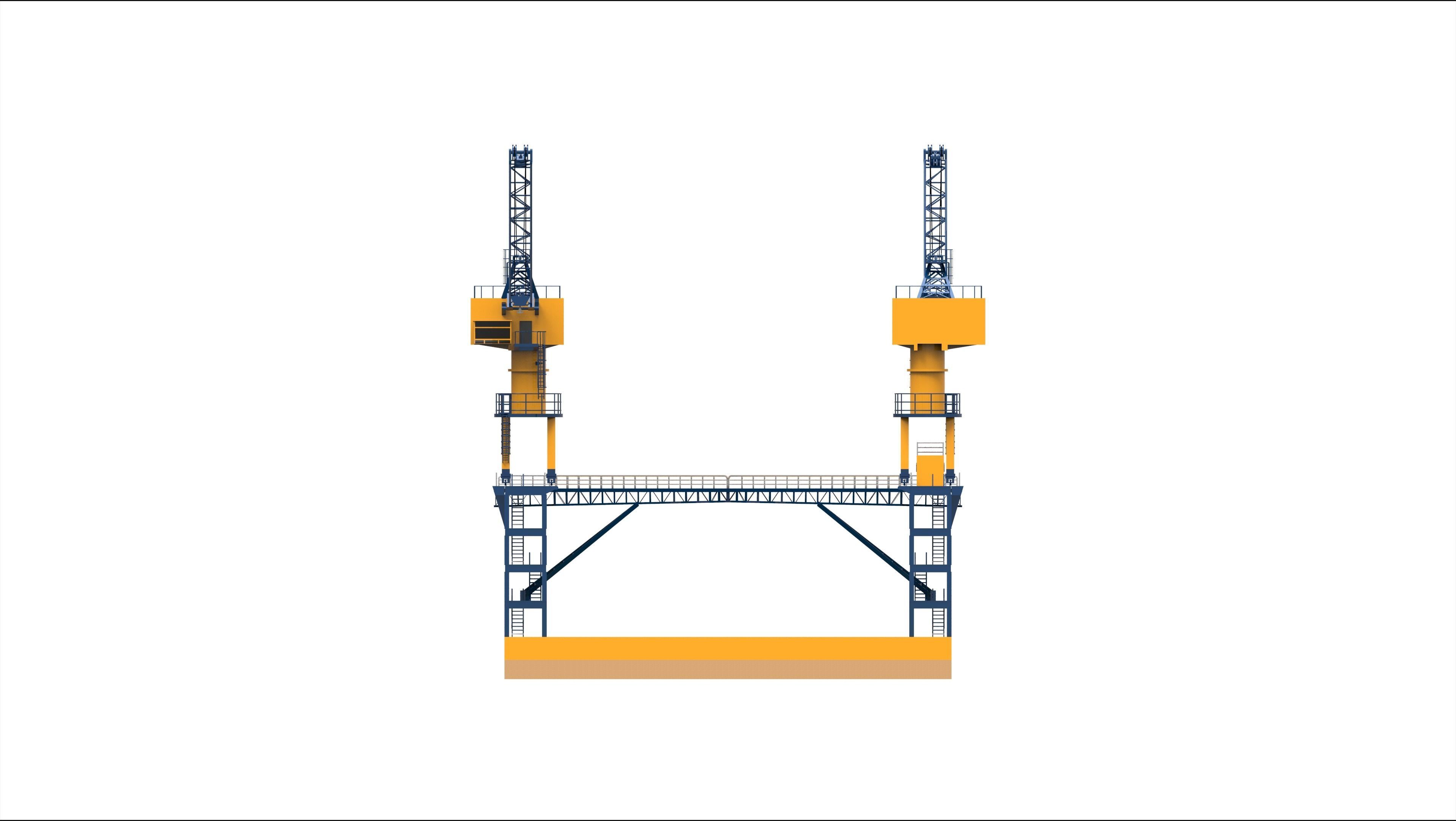 Floating Dock Low-poly 3D model_3