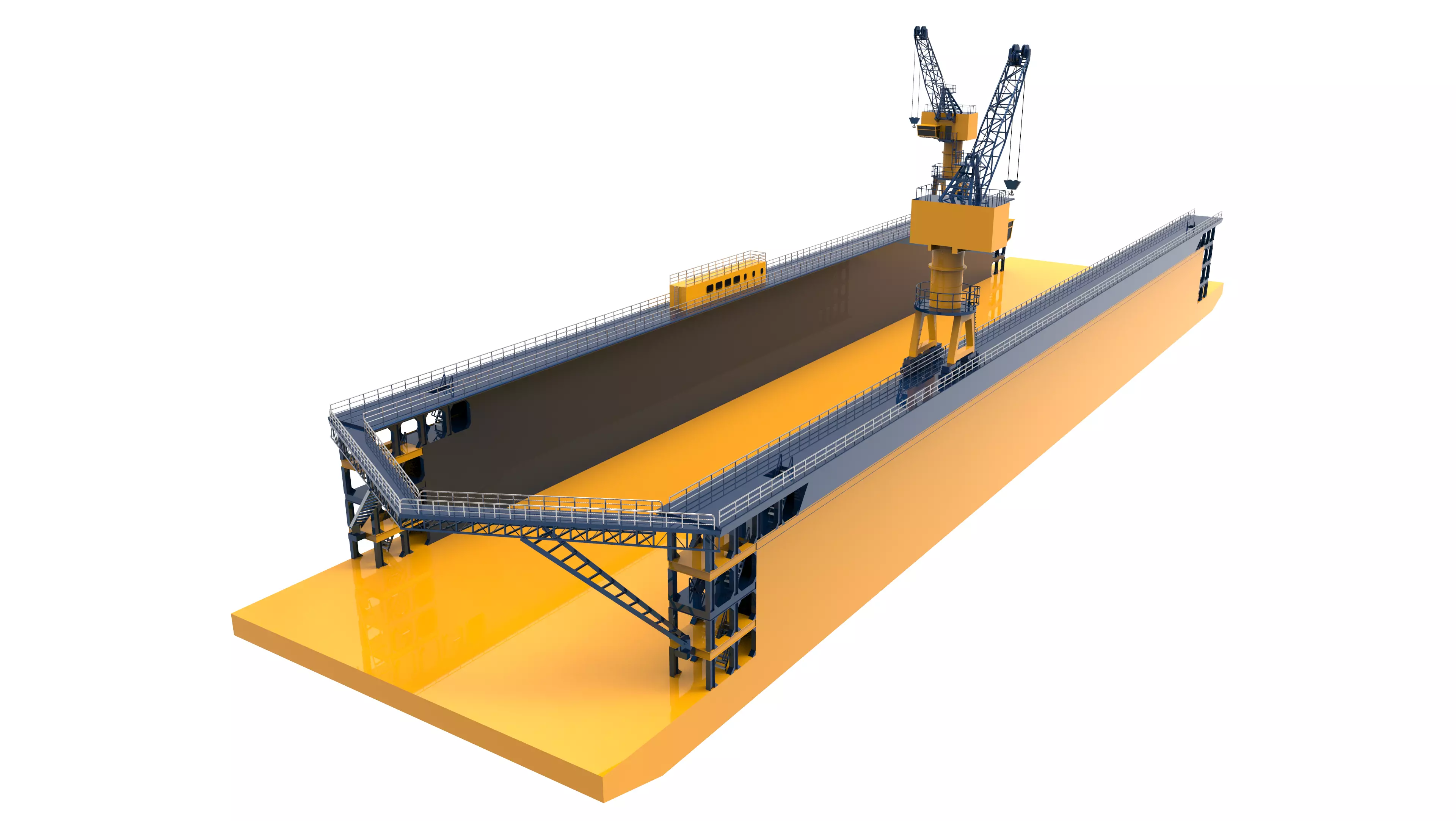 Floating Dock Low-poly 3D model_0