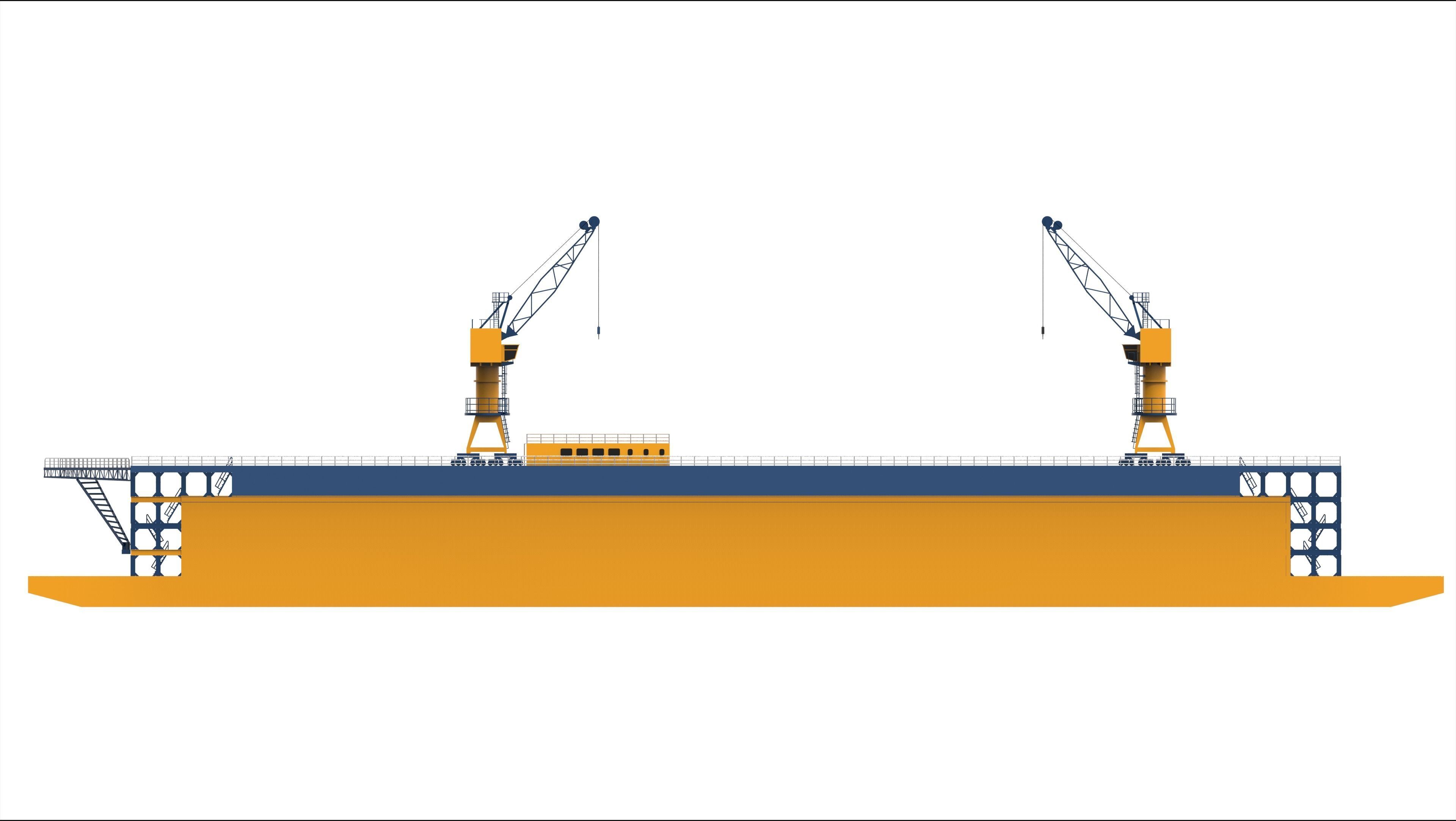 Floating Dock Low-poly 3D model_2