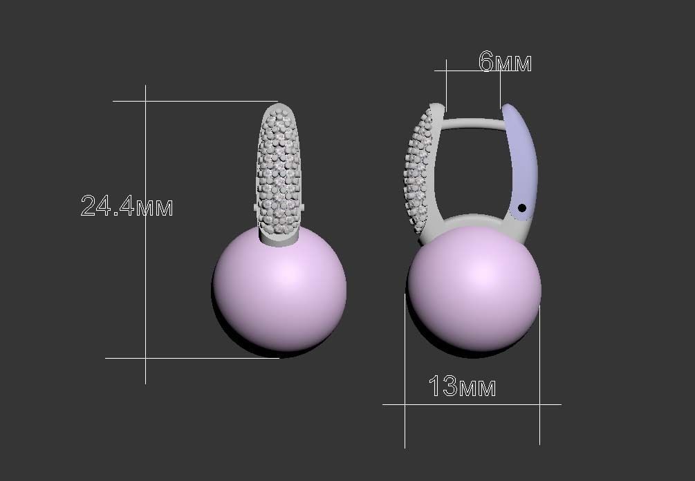 earrings 3D print model_6