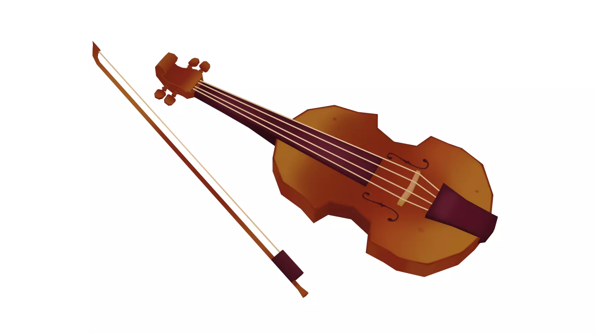 Violin - Hand Painted 3D model_0