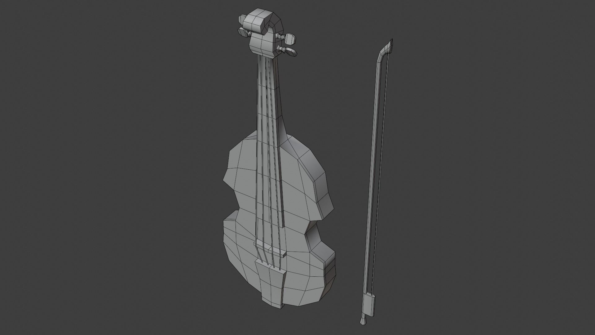 Violin - Hand Painted 3D model_7