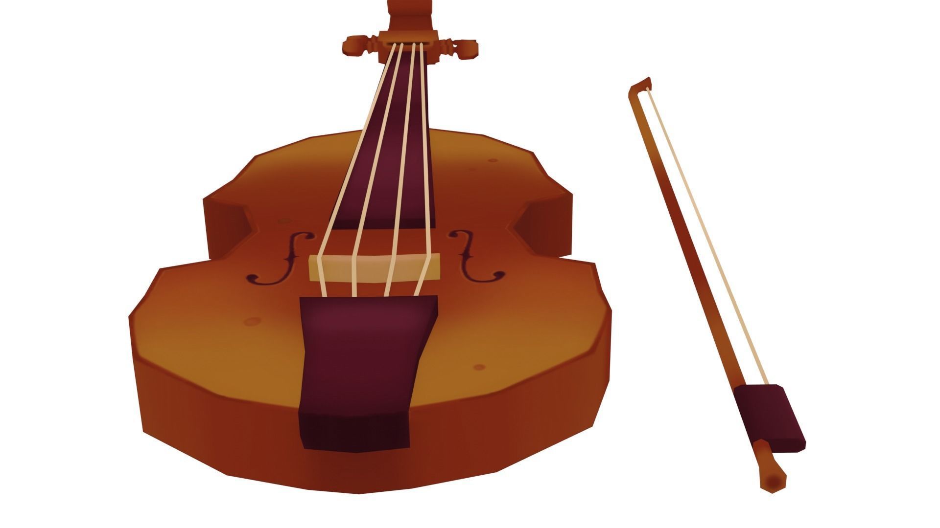 Violin - Hand Painted 3D model_6