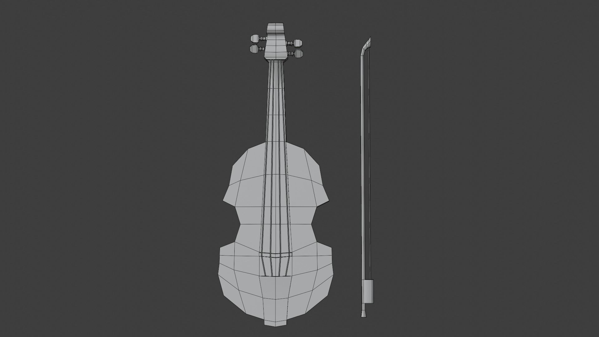 Violin - Hand Painted 3D model_9
