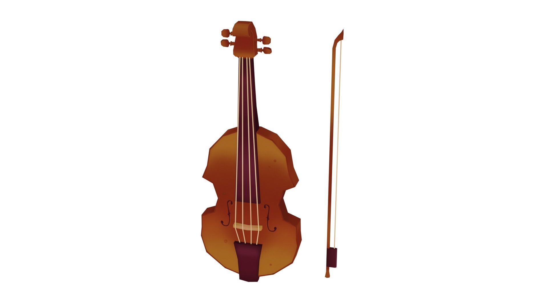 Violin - Hand Painted 3D model_1