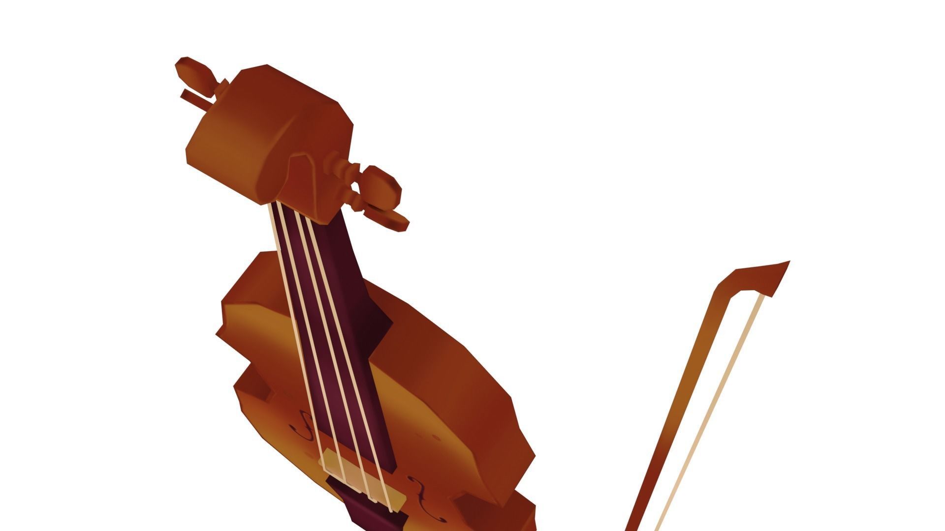 Violin - Hand Painted 3D model_4