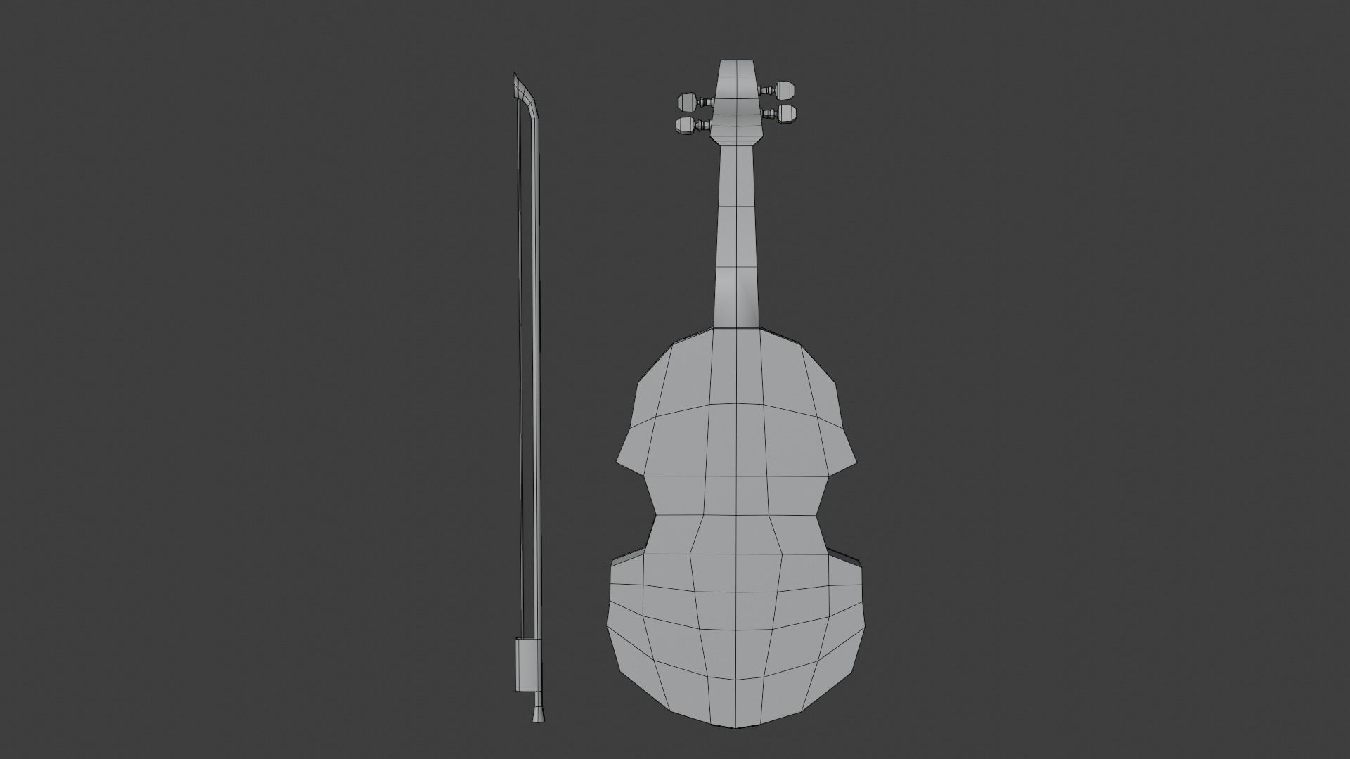 Violin - Hand Painted 3D model_8