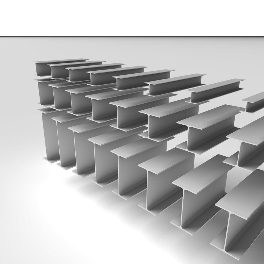 Metal Beam HEAA 3D model_1