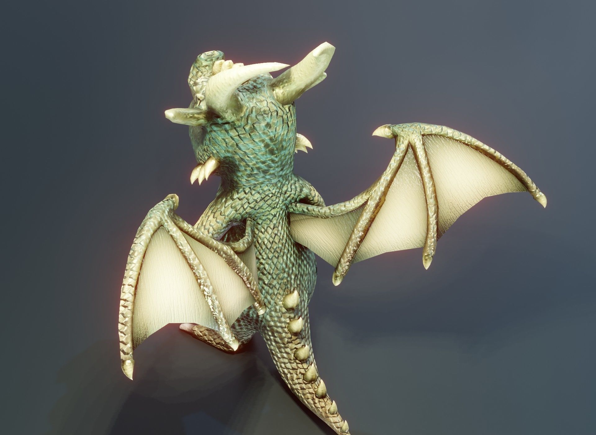 Cartoon Adamantine Dragon 3D Model Low-poly 3D model_17
