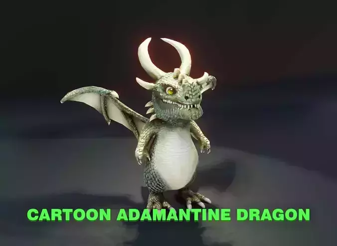 Cartoon Adamantine Dragon 3D Model Low-poly 3D model