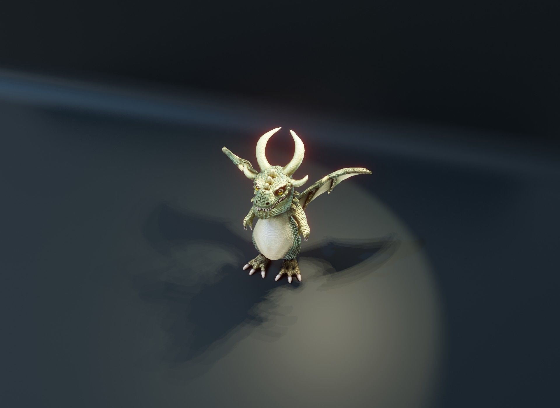 Cartoon Adamantine Dragon 3D Model Low-poly 3D model_15