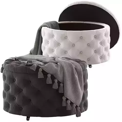 Hyde Park Home Large Latte Jessica Storage Ottoman