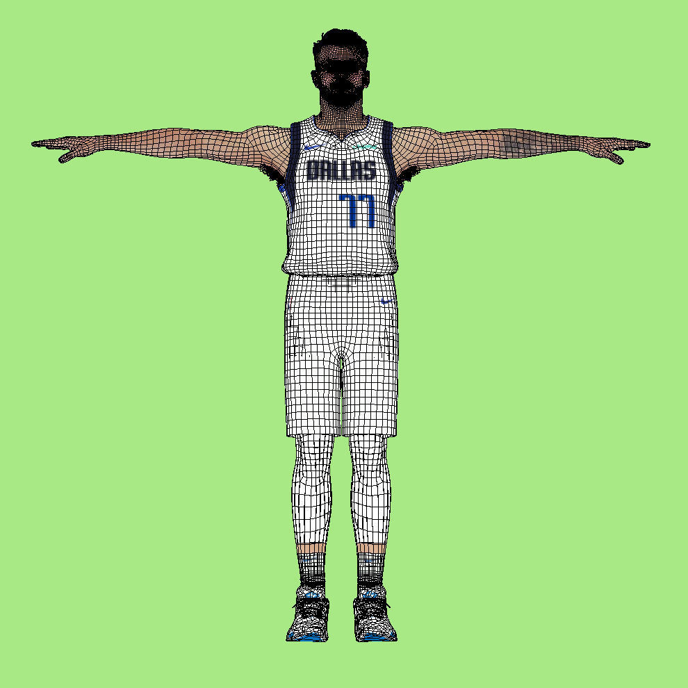 T-Pose rigged Luka Doncic Dallas Mavericks NBA 3D model_7