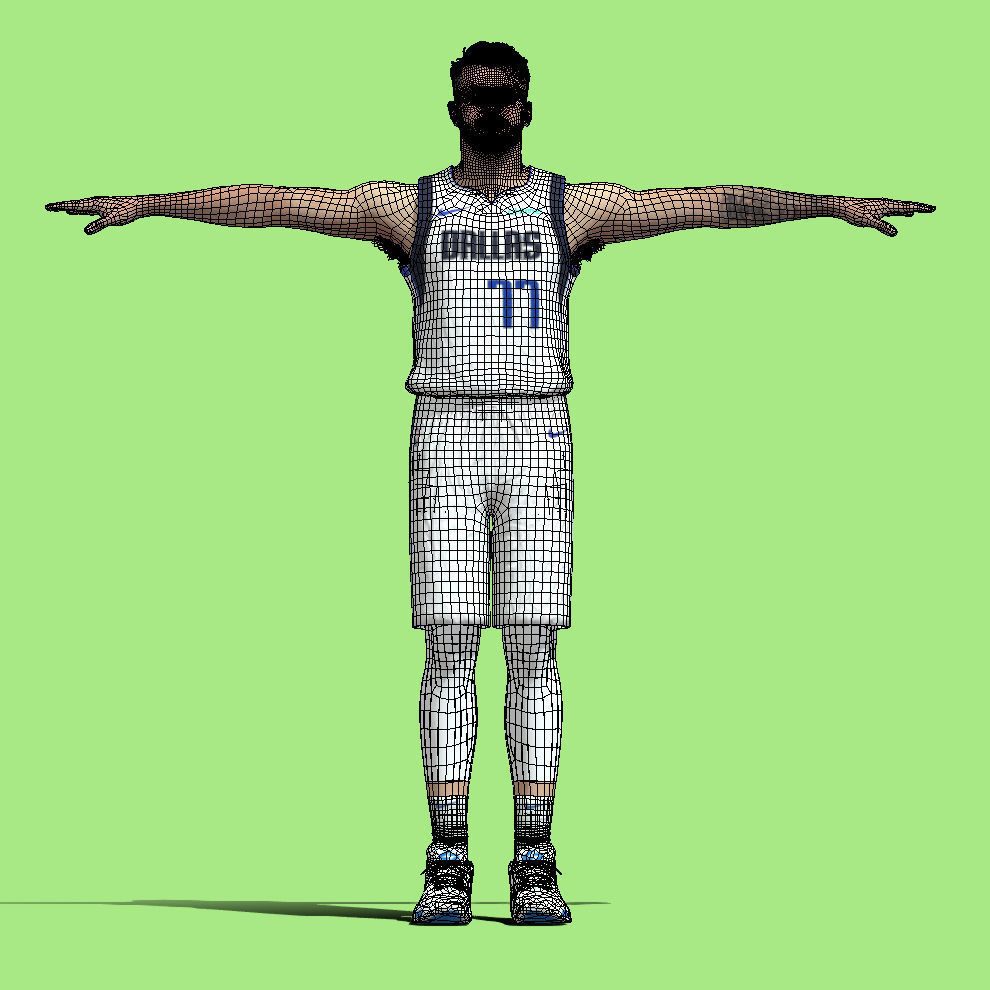 T-Pose rigged Luka Doncic Dallas Mavericks NBA 3D model_5