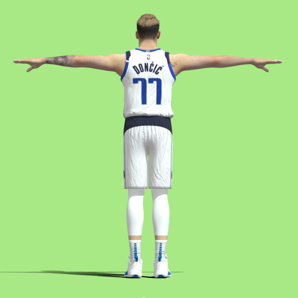 T-Pose rigged Luka Doncic Dallas Mavericks NBA 3D model_2