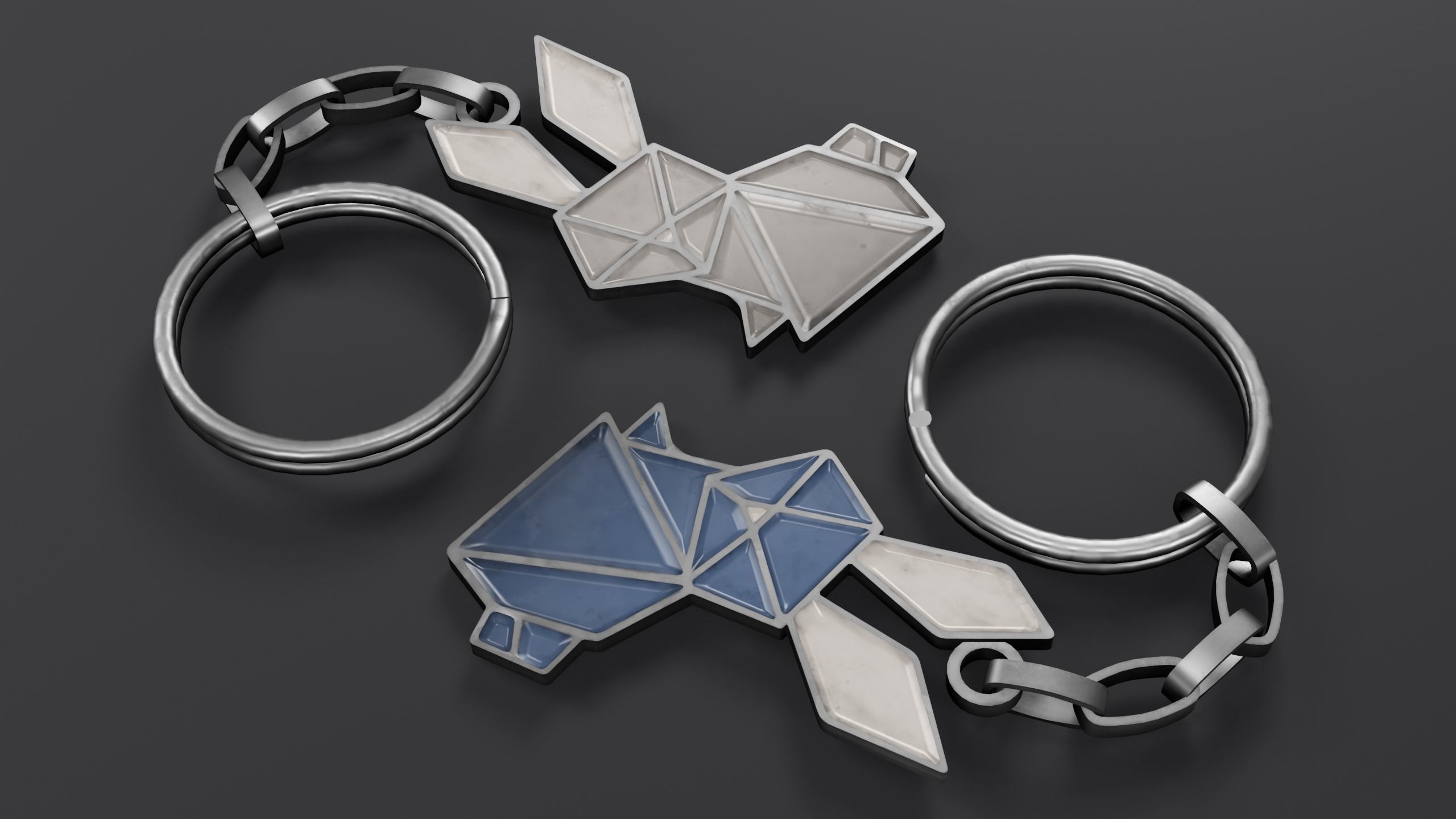 Keychain bunny Low-poly 3D model_27