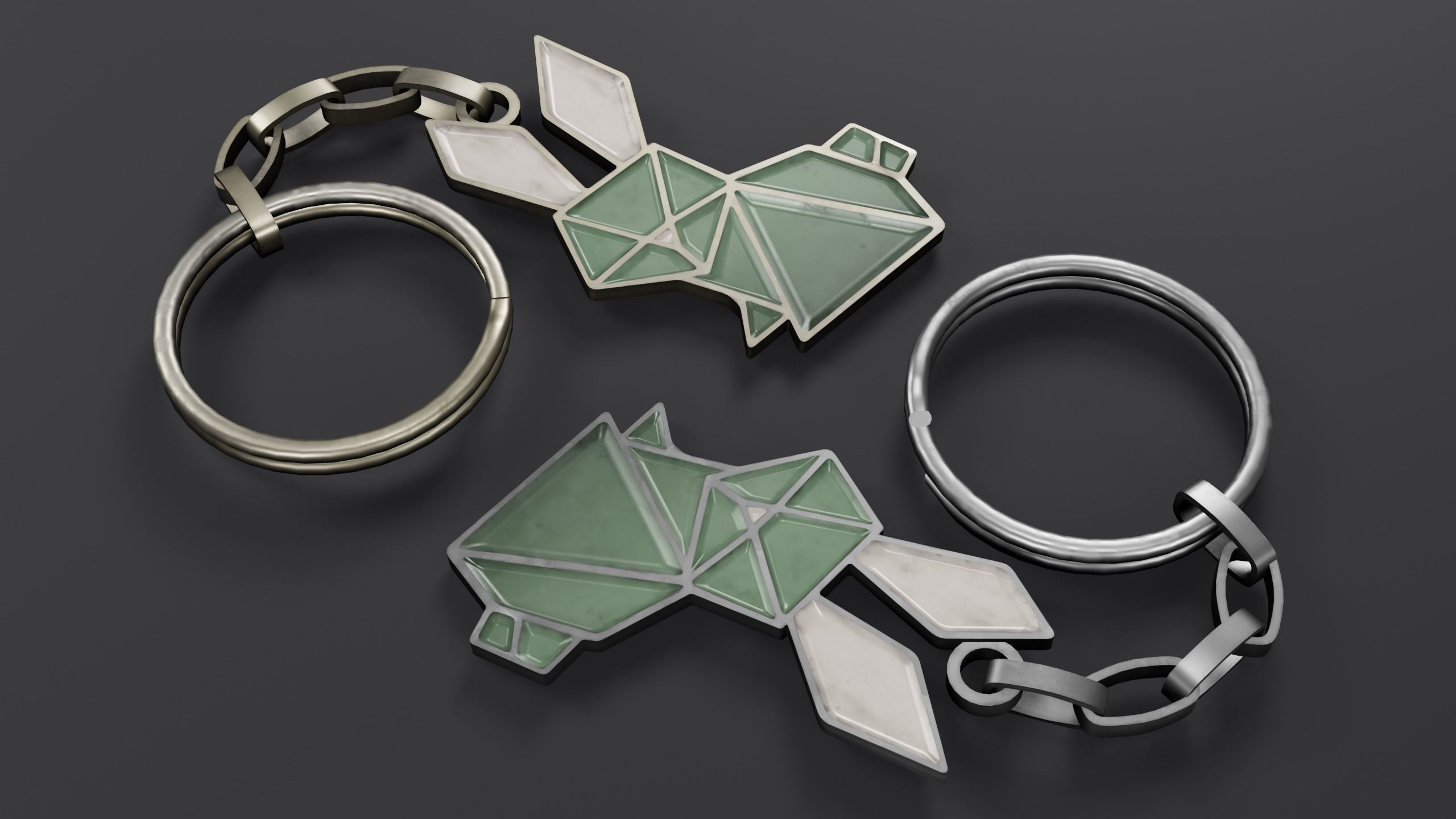 Keychain bunny Low-poly 3D model_24