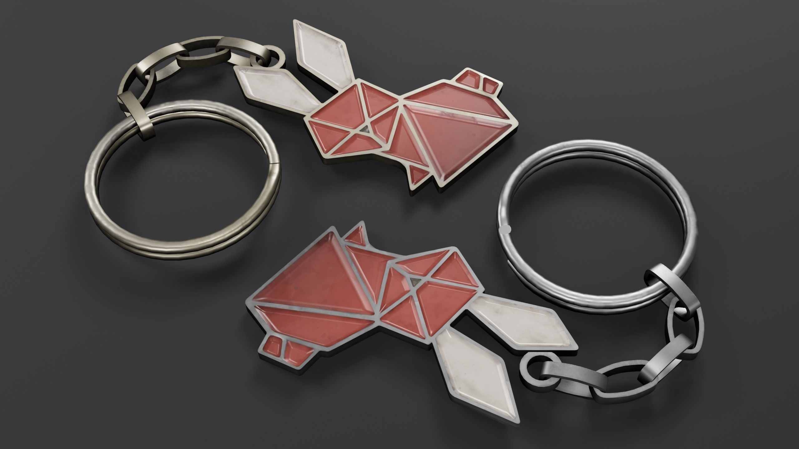 Keychain bunny Low-poly 3D model_28