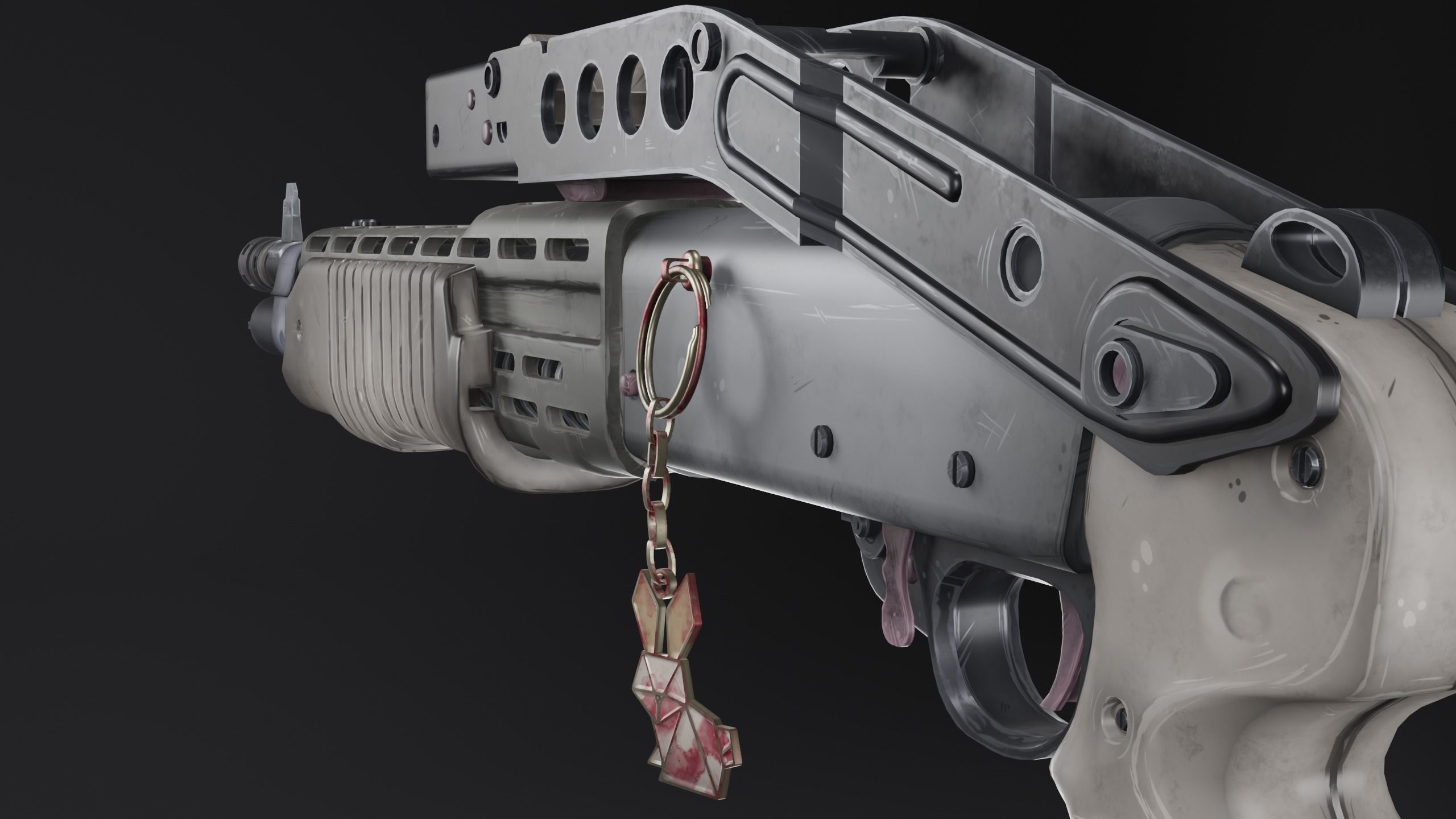 Keychain bunny Low-poly 3D model_12