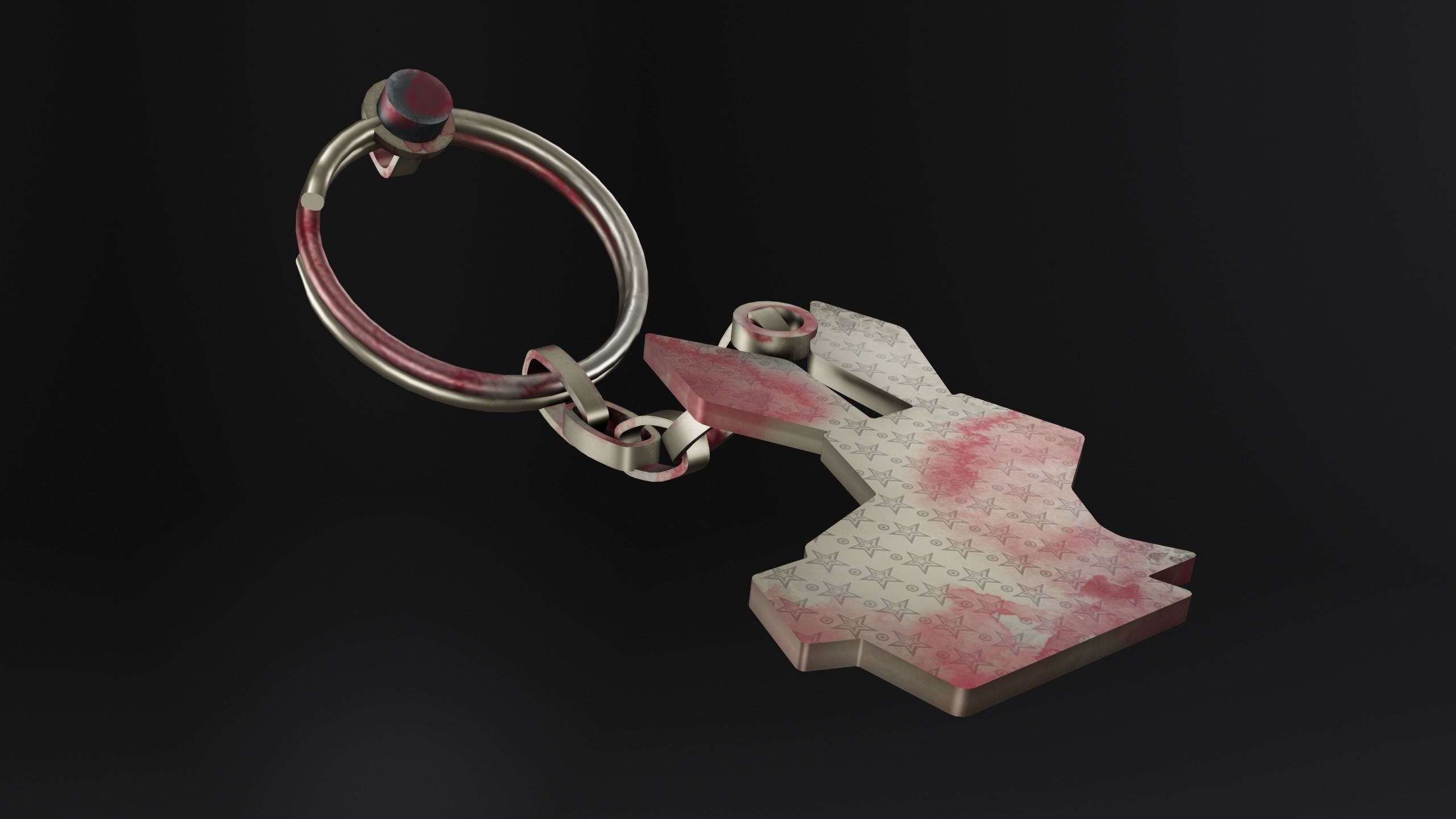 Keychain bunny Low-poly 3D model_4