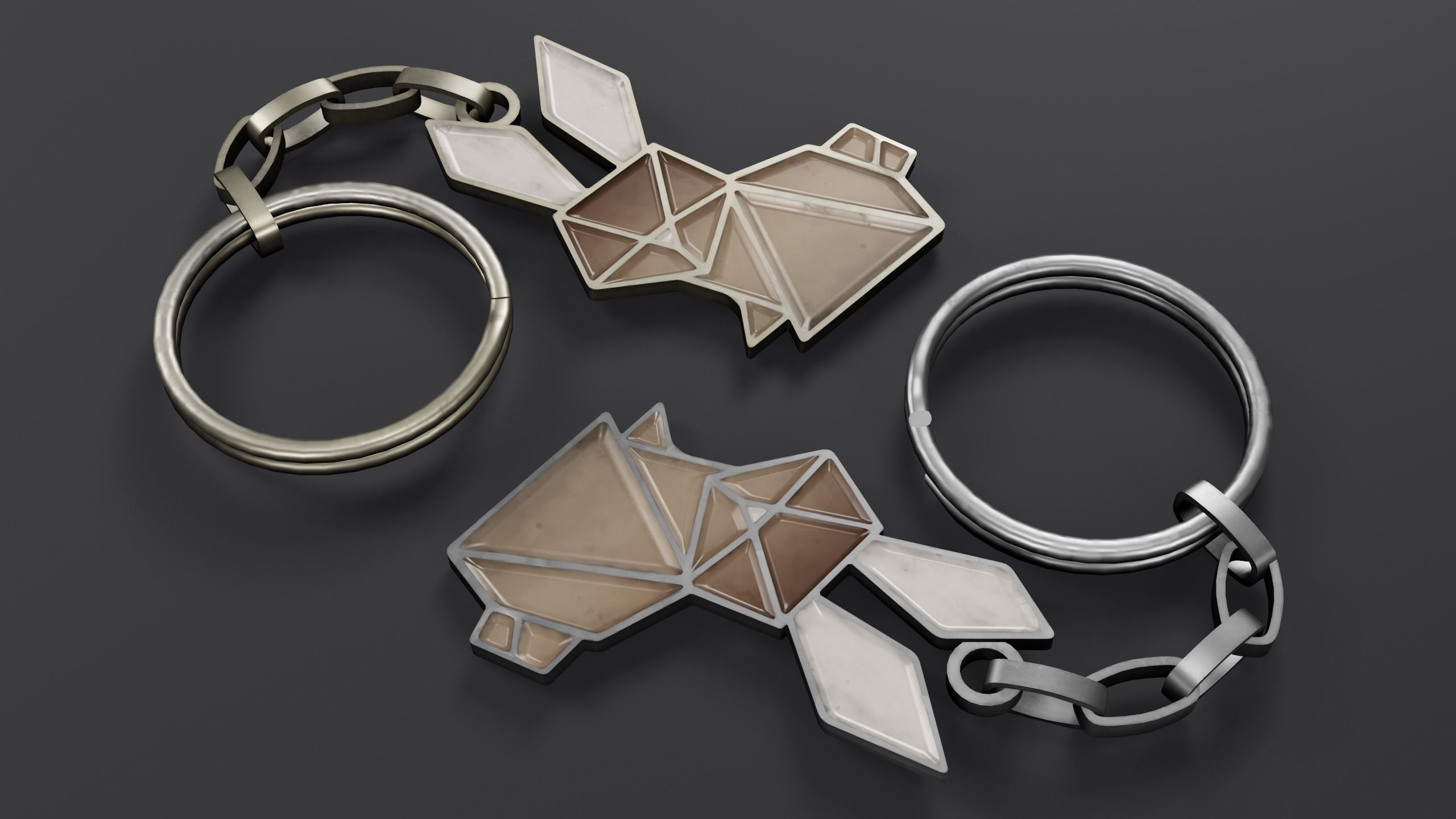 Keychain bunny Low-poly 3D model_21