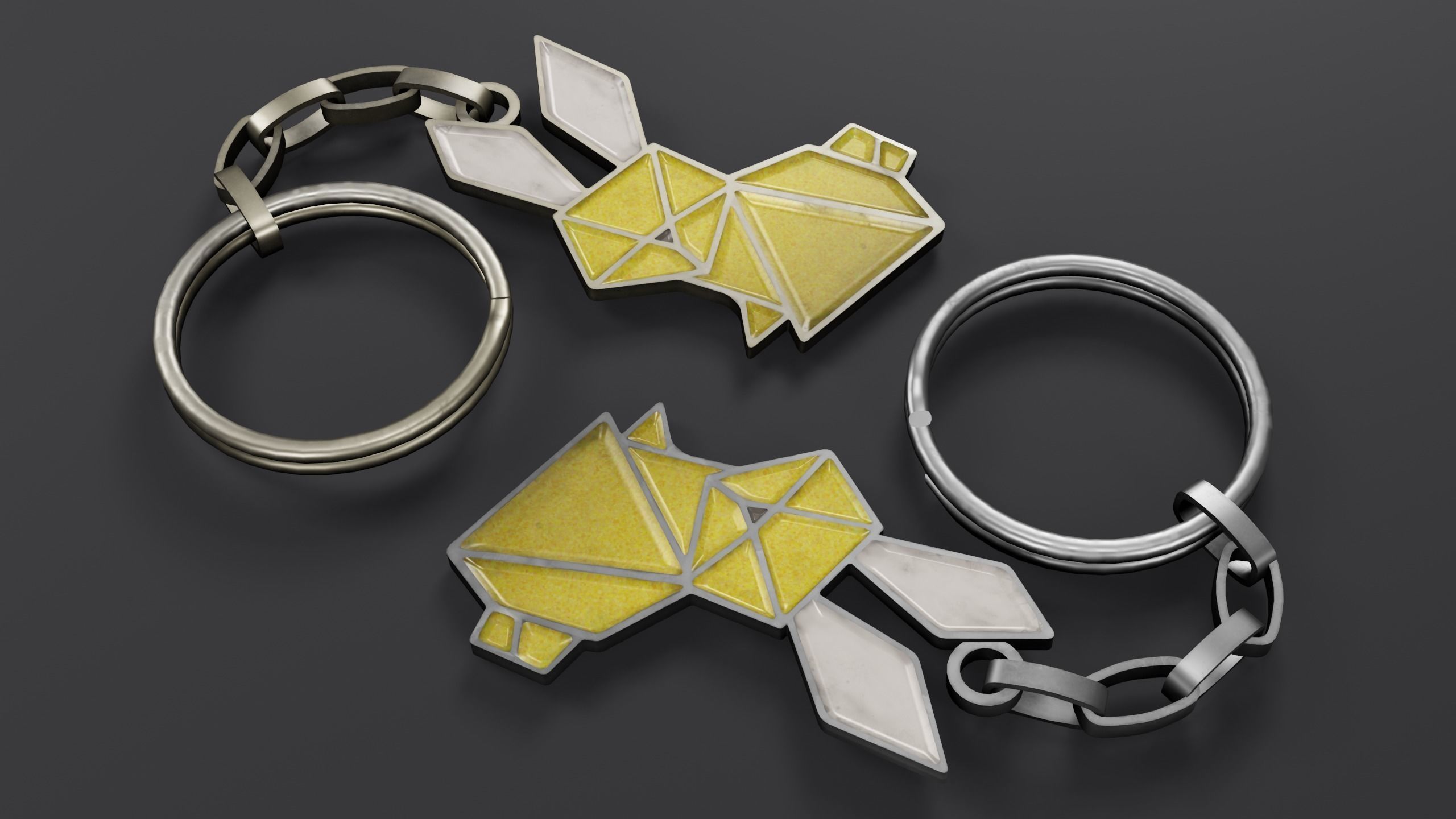 Keychain bunny Low-poly 3D model_19
