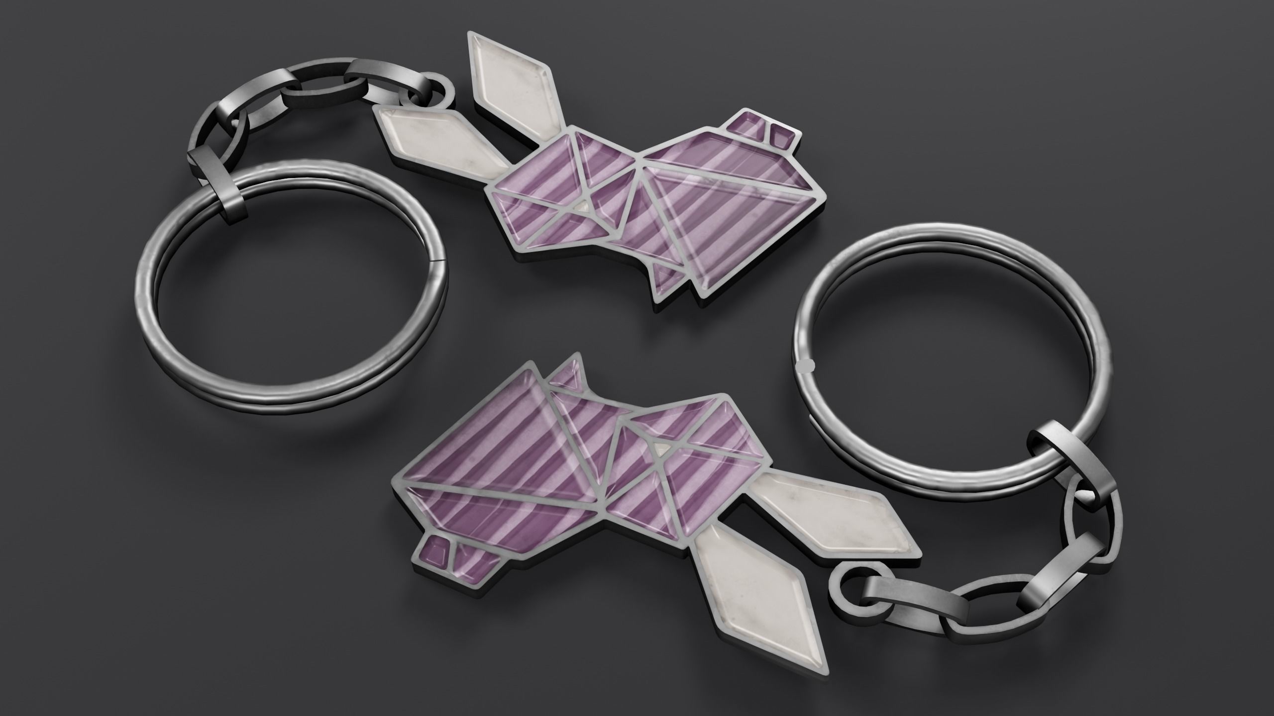 Keychain bunny Low-poly 3D model_18