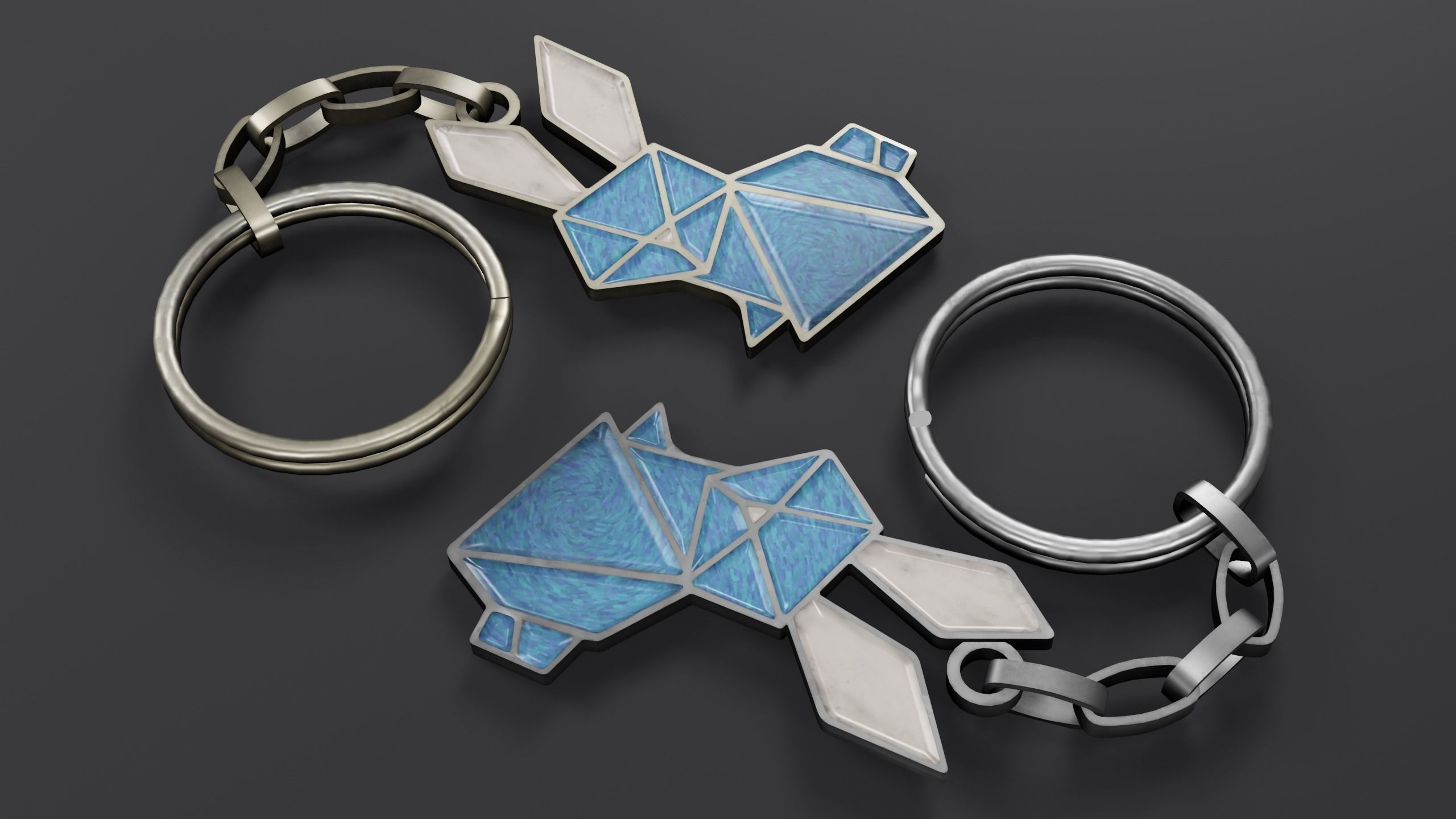 Keychain bunny Low-poly 3D model_17