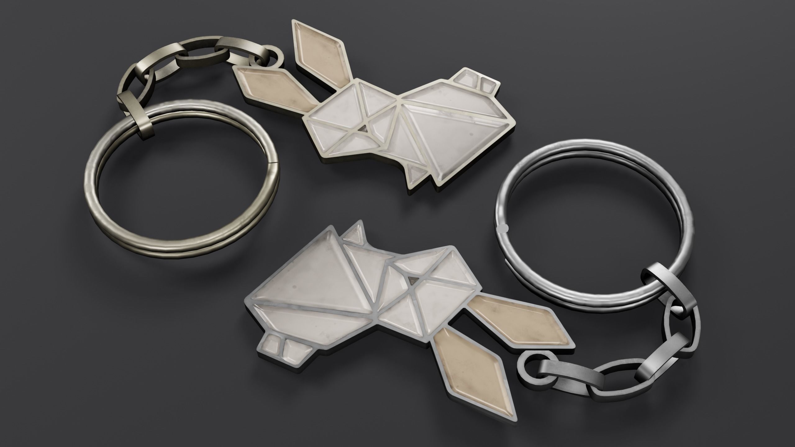 Keychain bunny Low-poly 3D model_22
