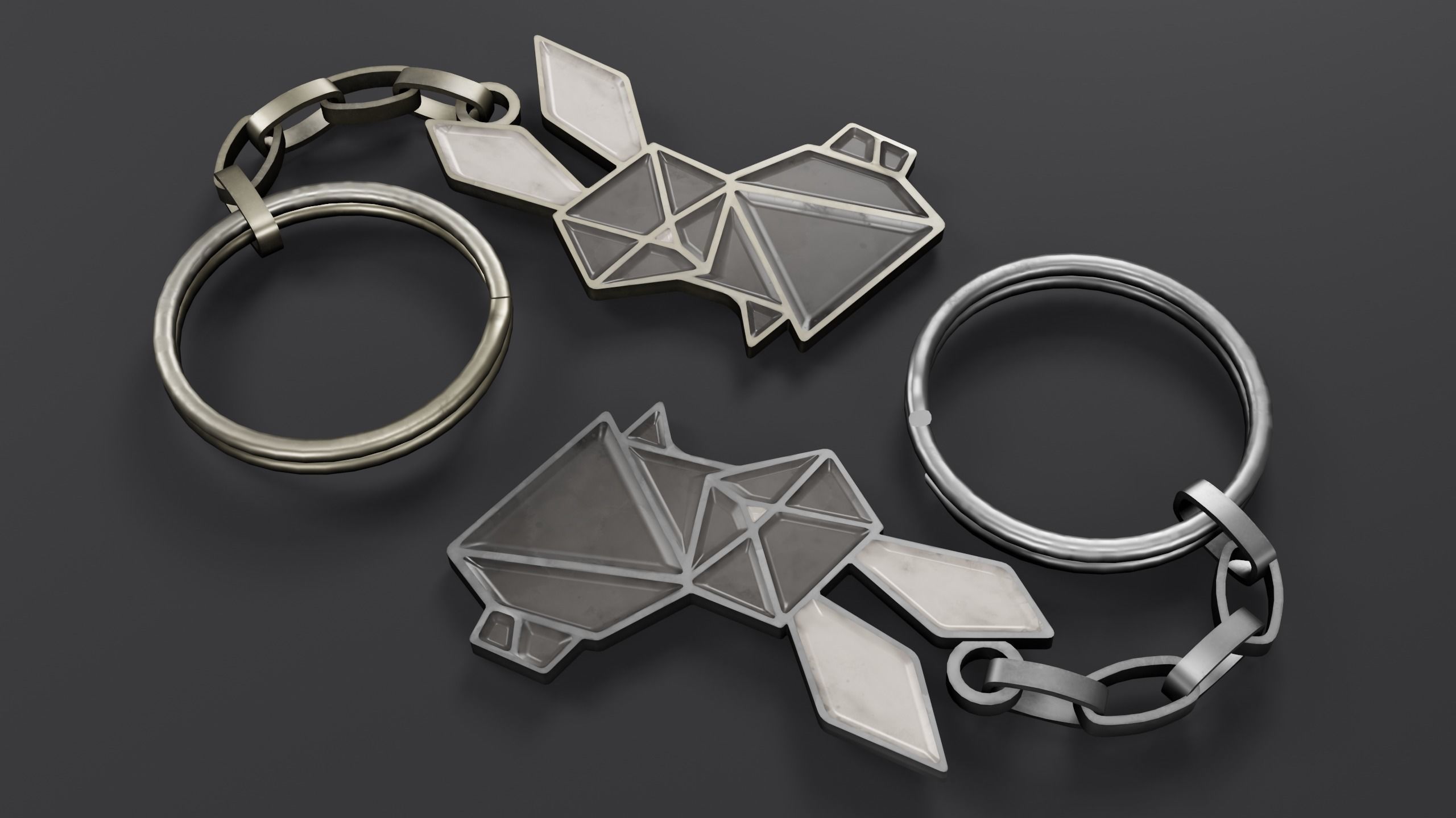 Keychain bunny Low-poly 3D model_26