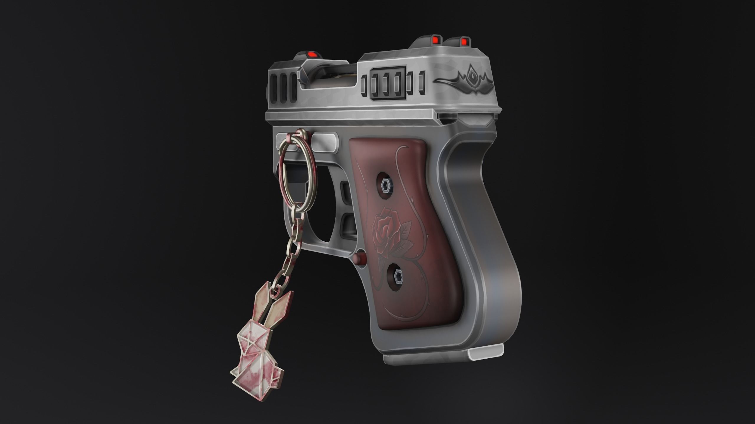 Keychain bunny Low-poly 3D model_11