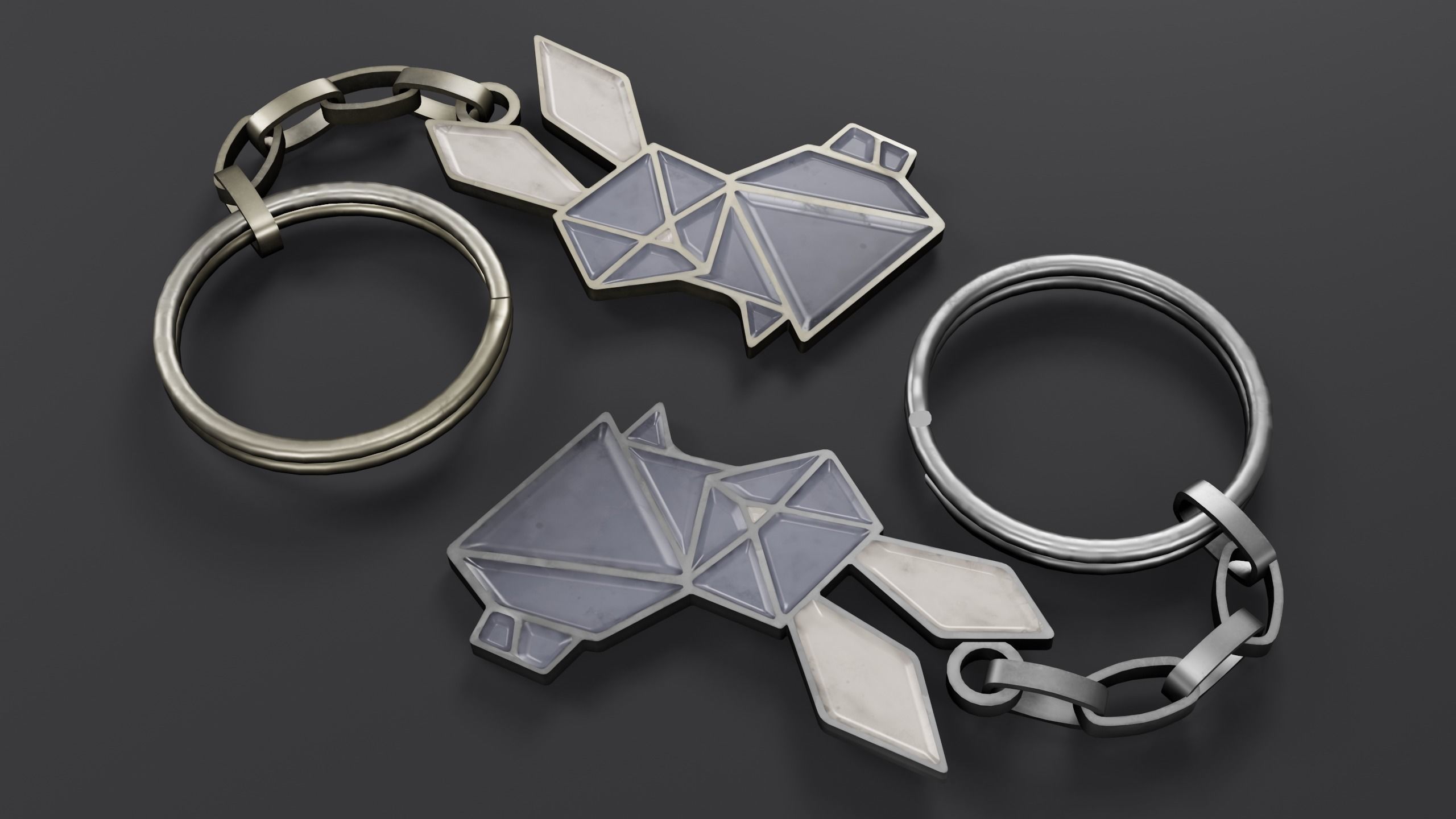 Keychain bunny Low-poly 3D model_25