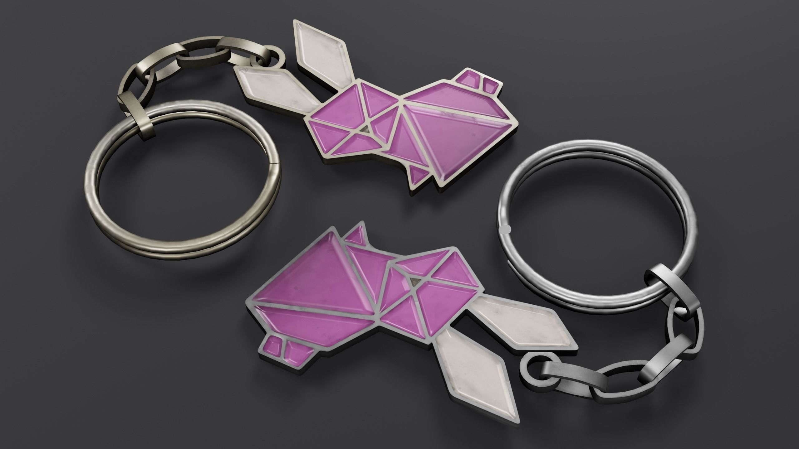 Keychain bunny Low-poly 3D model_23
