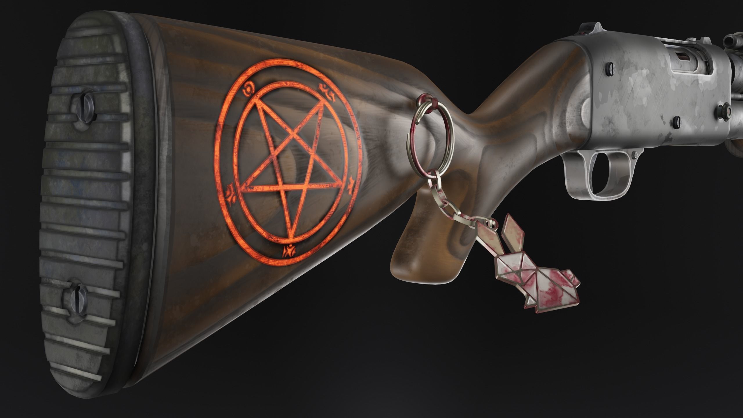 Keychain bunny Low-poly 3D model_9