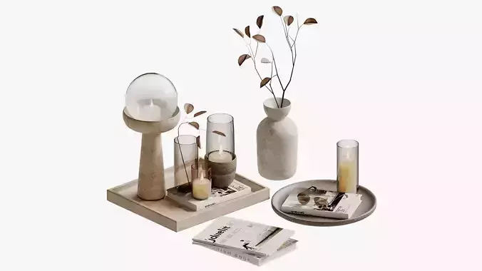Decorative set for Interior 02 3D model