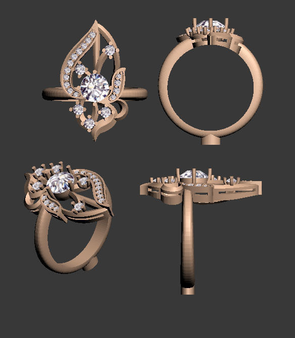ring gold 3D print model_13