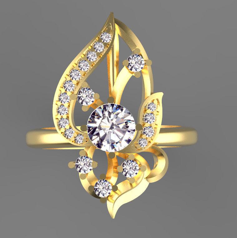 ring gold 3D print model_14