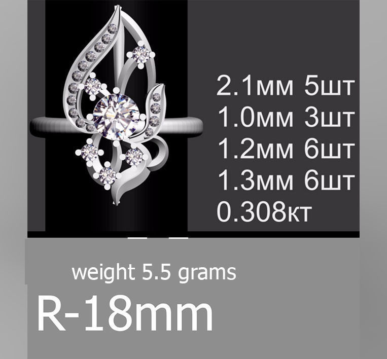 ring gold 3D print model_16