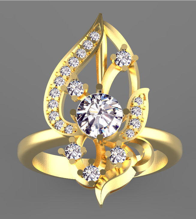 ring gold 3D print model_17