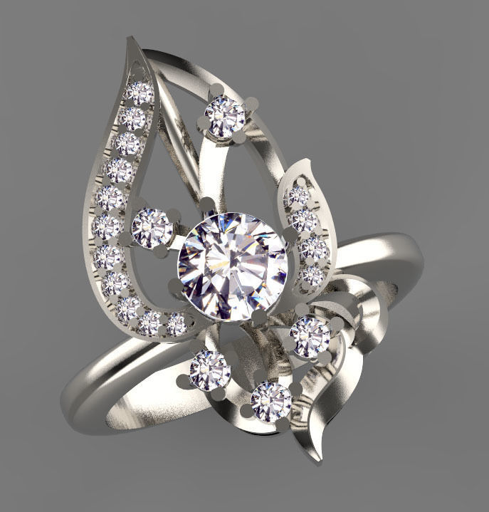 ring gold 3D print model_9