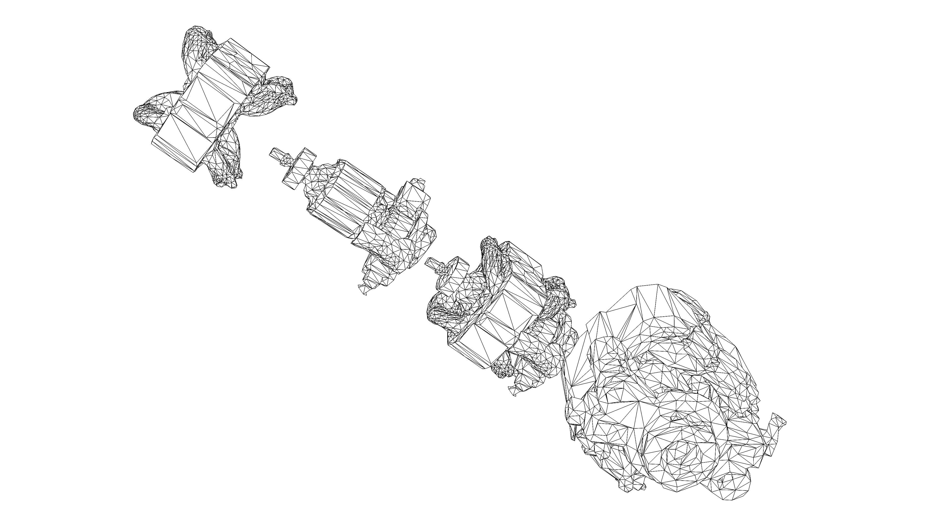 Electric motor Low-poly 3D model_29