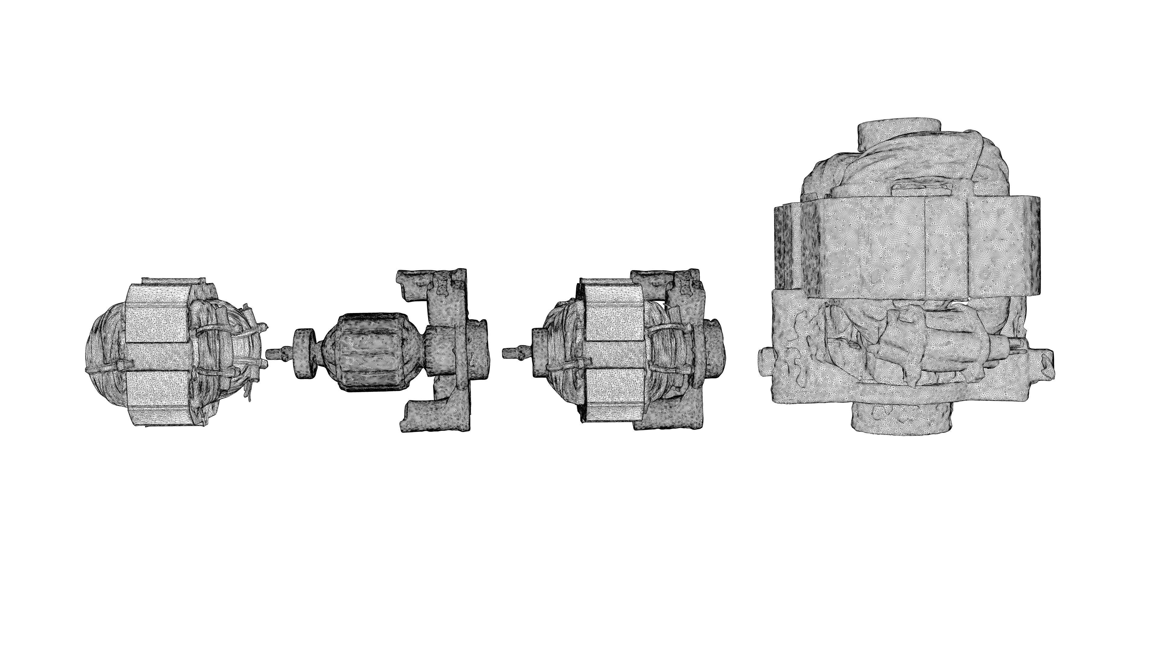 Electric motor Low-poly 3D model_37