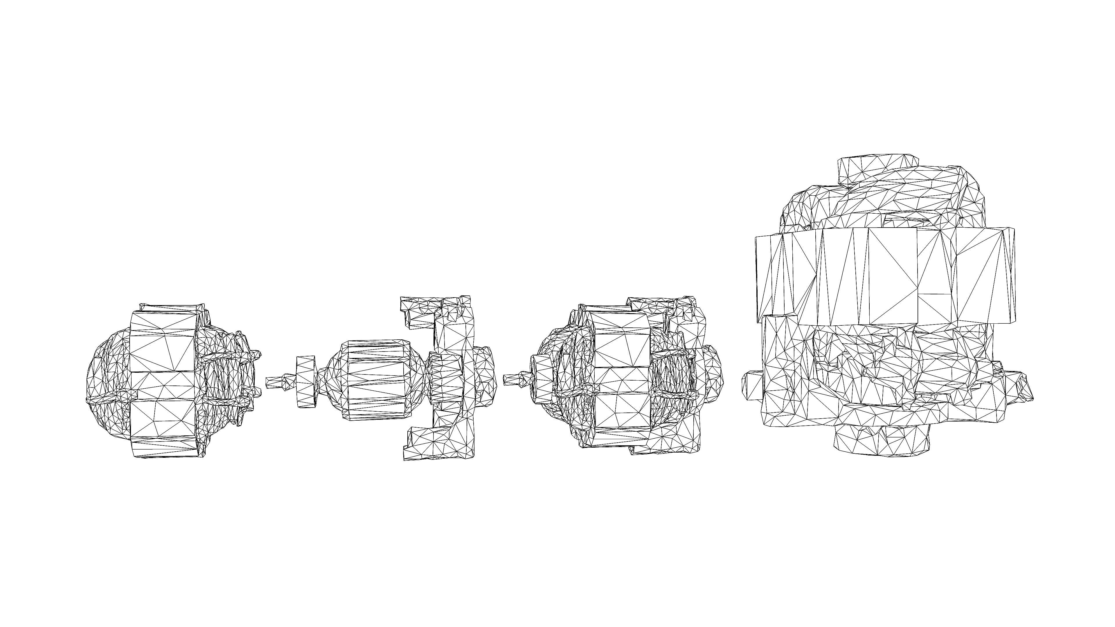 Electric motor Low-poly 3D model_30