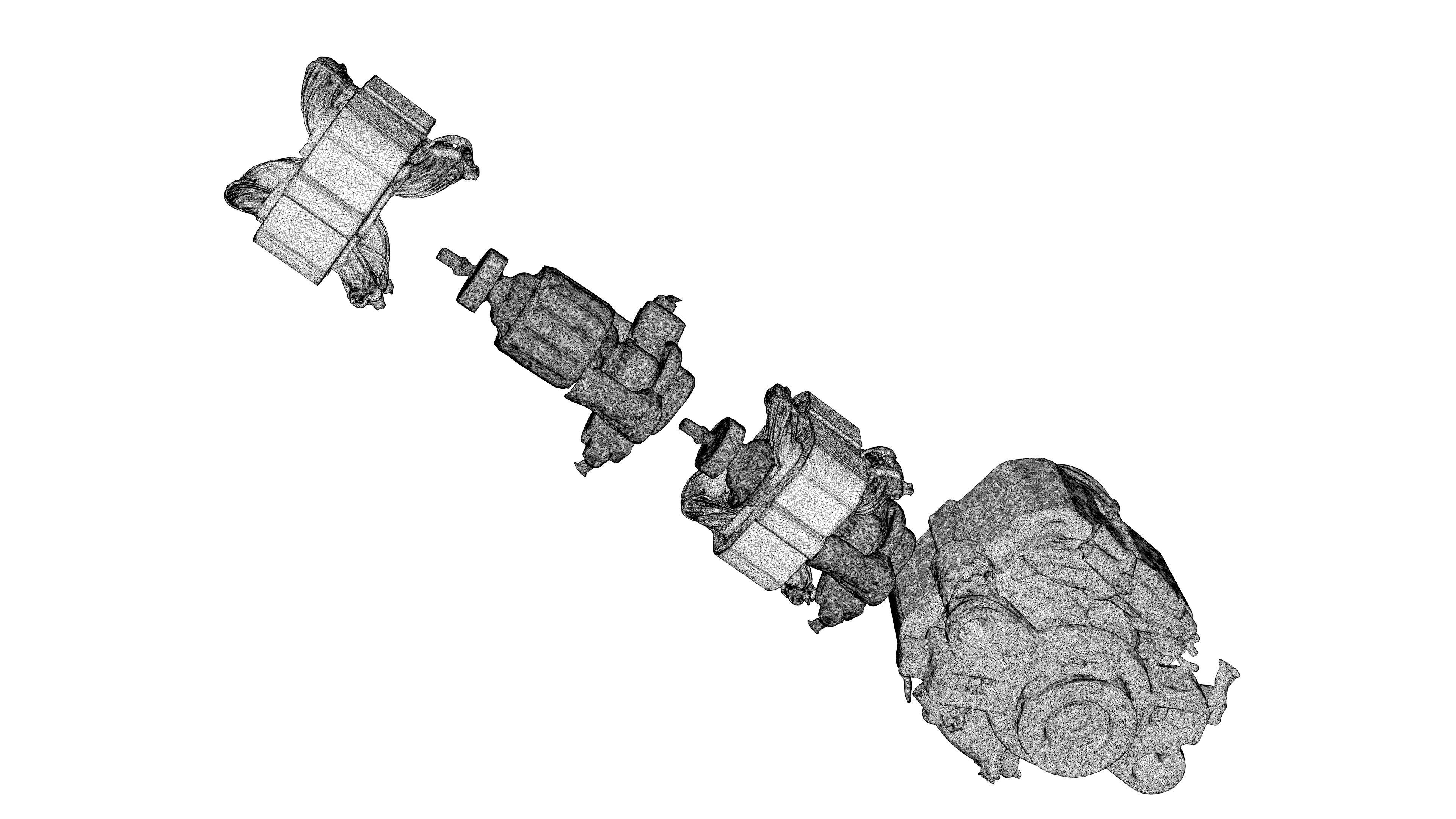 Electric motor Low-poly 3D model_41