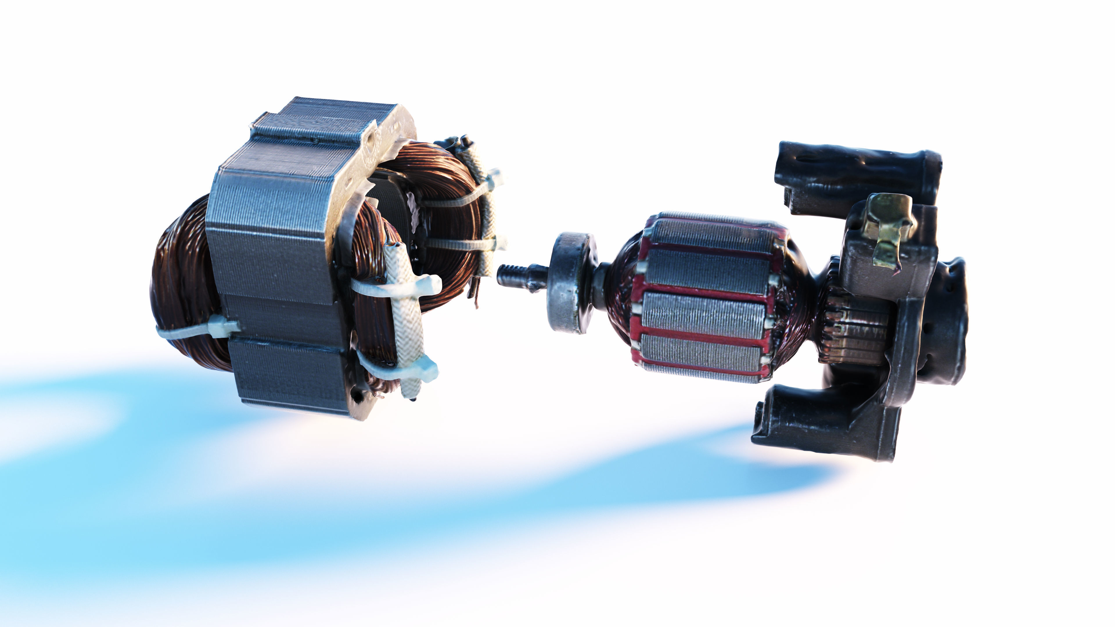 Electric motor Low-poly 3D model_20