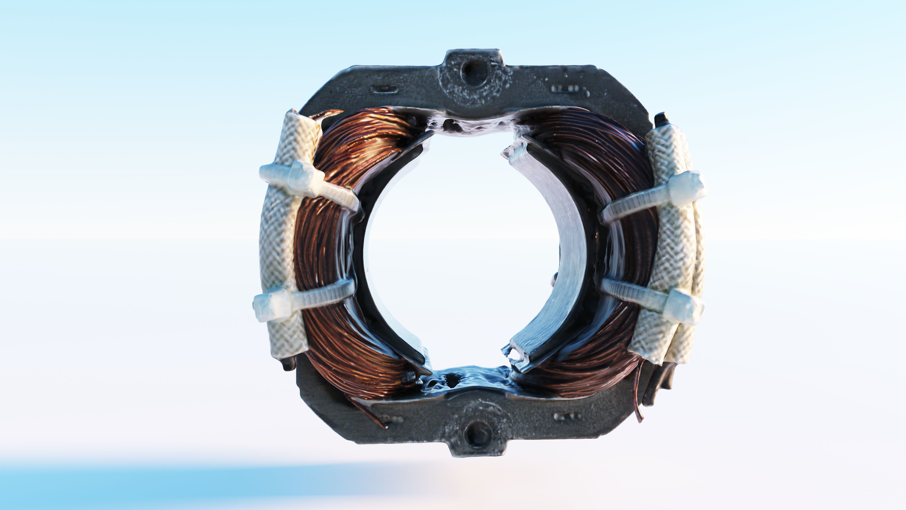 Electric motor Low-poly 3D model_10